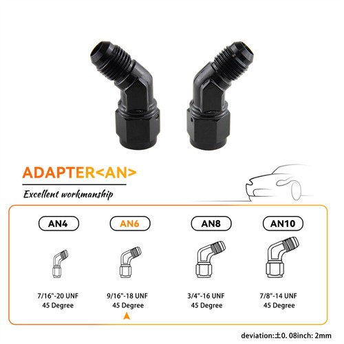 2pcs an6 female 6an - an6, 45