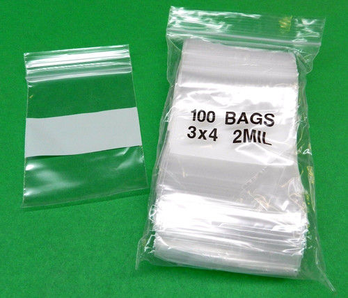 100 white block - 3x4, bags