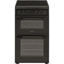 Freestanding cooker - Bush DHBEDC50B 50cm Double Oven Electric Cooker - Black
