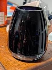 Small black ceramic orrefors vase flowers home use decor pot