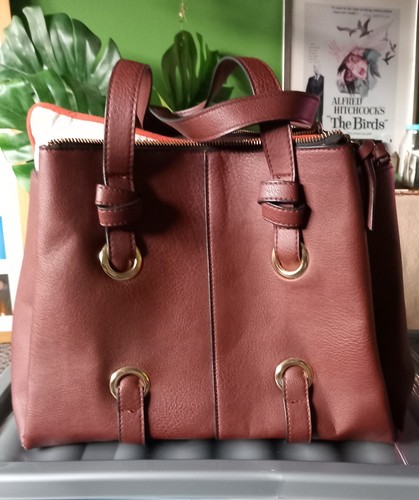 Brown handbag large zip - large,