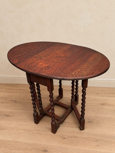 Oak barley twist gateleg table - oak,