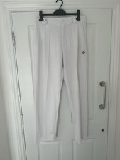 Men’s Green Play Cricket White Straight Trousers size W38 L31