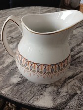 Alfred Clough Ltd England Satin  WHG White Staffordshire Ironstone Gravy Jug