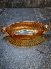Imperial Marigold Carnival Glass Banana Boat Dish