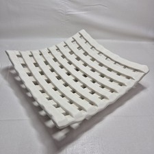 Berardos Portugal Fruit Bowl White Ceramic Square Woven Vintage Square Basket