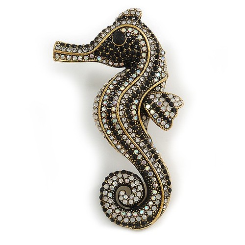 Black crystal seahorse - ab,