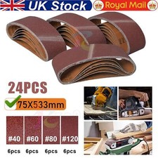 24Pcs Sanding Belts 75X533 mm