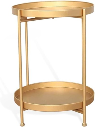 Gold side table round - side,