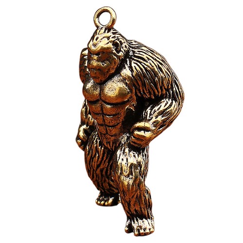 Golden brass gorilla sculpture - brass,