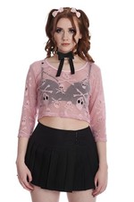 Banned Apparel Pink Skull Mesh