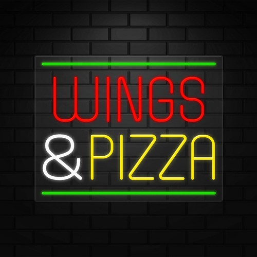 Wings pizza sign for - &,