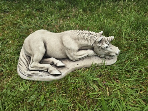 White unicorn fantasy stone - white,