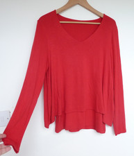 KETTLEWELL crimson red layered top Size M Size 12