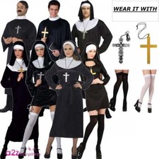 Adults Vicars Nuns Priest Father Mother Superior Halloween Fancy Dress Costumes