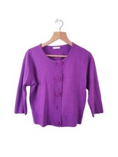 Matalan Womens Ladies Purple Knit Cardigan Jumper Size 16UK Regular Button 