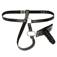 Dildo Thong Panties - Black PU