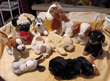 10 SOFT TOY DOGS INC ANDREX  UK ONLY MED PARCEL TRACKED 48 LOT BUNDLE