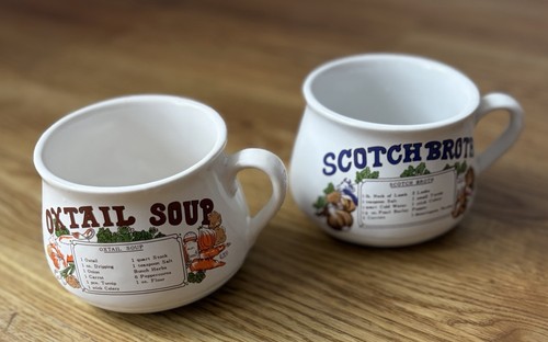 Vintage ceramic soup recipe - ceramic,
