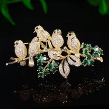 Cute birds crystal leaf - birds, branch