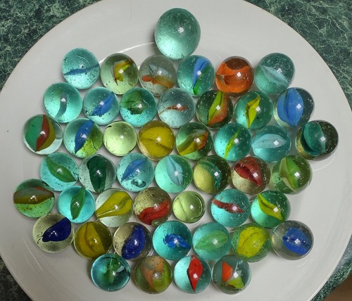 Large vintage glass marbles - large,
