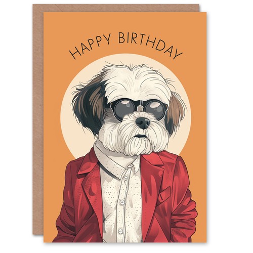 Birthday card shih tzu lhasa - birthday,