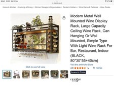 Wall Mounted Ceiling Wine Rack
