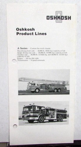 1978 oshkosh trucks product - oshkosh,