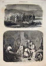 Original Old Antique Print