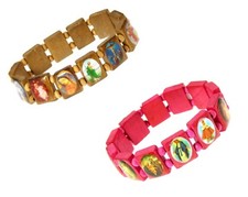 Elasticated Wooden Saints Bracelet Jesus Bracelet All Saints Bracelet Religious