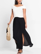 Ladies size 10 Pull On Jersey Split Maxi Skirt 