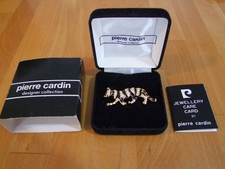 Pretty Gold - Black Enamel Tiger with Diamantes Brooch.