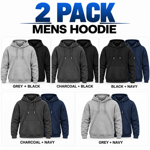 Pack mens plain pullover - 2,