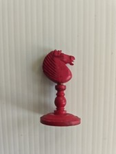 Antique English Bone Red Chess
