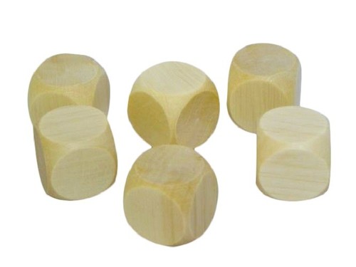 10x wooden plain dice - 10x,