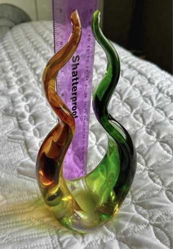 Murano amber green - twist, art