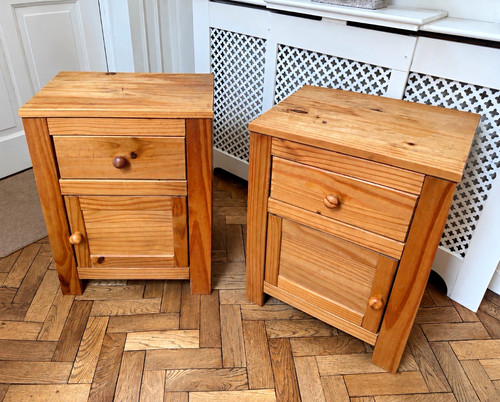 Rustic brown wood bedside - rustic,
