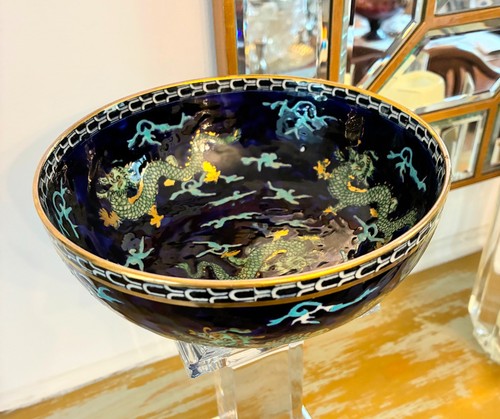 Vintage dragon lustre bowl - dragon,