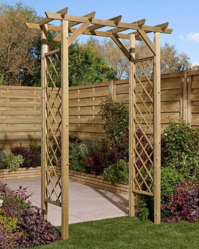 Wooden garden archway - garden,