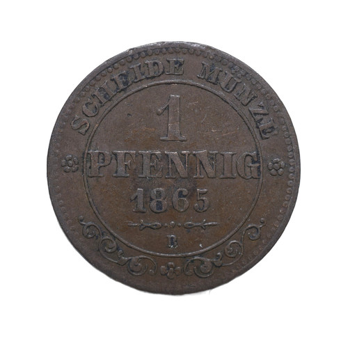 1865 saxony pfennig johann - b,