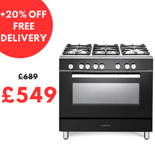 KENWOOD Dual Fuel Range Cooker model CK306 SL 90cm Black & Chrome
