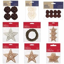 Papermania Wicker Rattan Stars Hearts Balls Wreath Christmas Decoration Rustic
