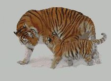 Tiger and Cub Counted Cross