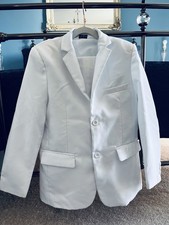Boys White Polyester Suit Age 10-11
