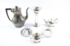 Mappin and Webb Teapot Mini Teaset Dish Set Vase Silver Plate Ware 2612g
