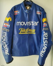 Movistar Repsol Telefonica Replica Motorcycle Biker LEATHER JACKET XXXL 48" BMWT