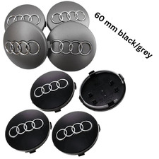 Audi Alloy Wheel Centre Cap Hub Cover x4 Black Grey 69mm 68mm 61mm 60mm A3 A4 A5