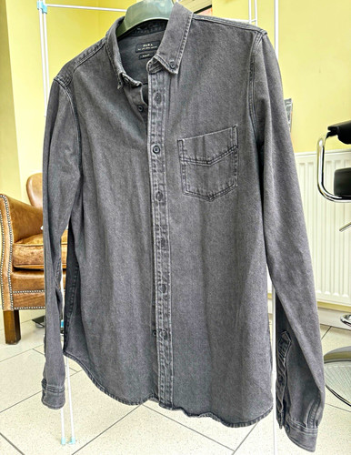 Zara men grey cotton denim - cotton,
