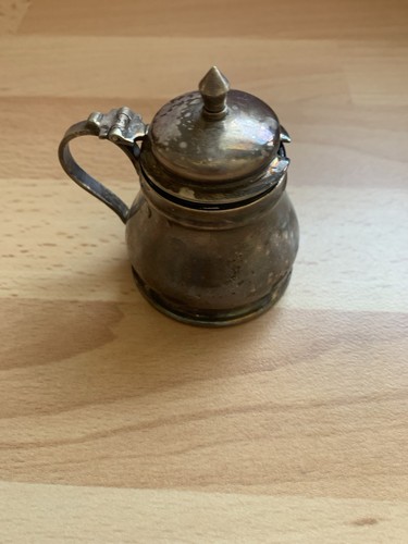 Vintage silver plate mustard - silver,
