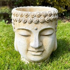 Buddha head planter cement - buddha,